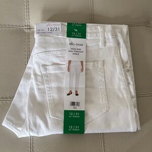 Ella Moss Women's High Rise White Jeans